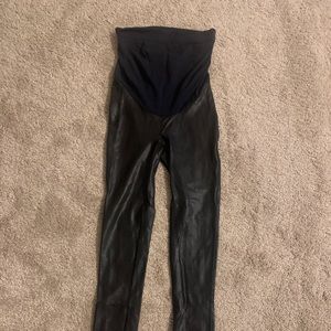 Spanx Maternity Faux Leather Leggings Size S